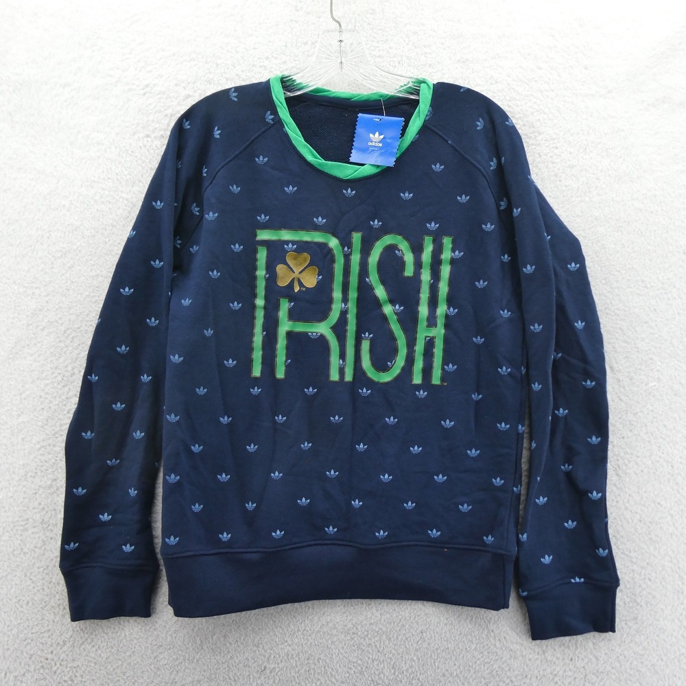 Adidas Sweatshirt Kids Medium Notre Dame Fighting Irish Navy Blue Trefoil Y2K